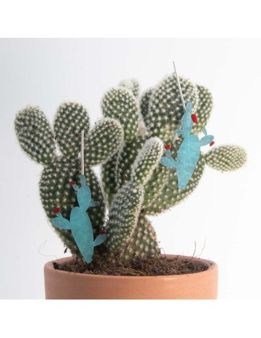 Pendientes cactus pequeños. ALH creaciones - Joyería Valladolid